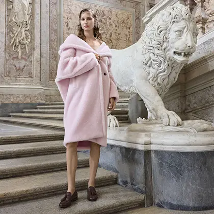 Double-breasted wool midi coat, navy | Max Mara